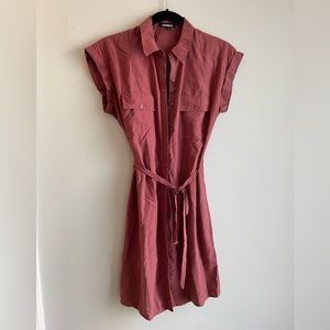 Maroon button up dress